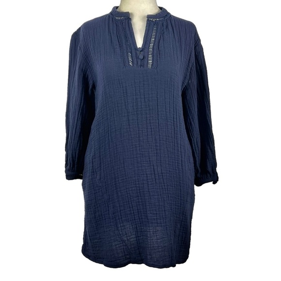 ZARA GUAZE V-NECK LONG SLEEVE PULL-OVER TUNIC/MINI‎ DRESS - Picture 1 of 10